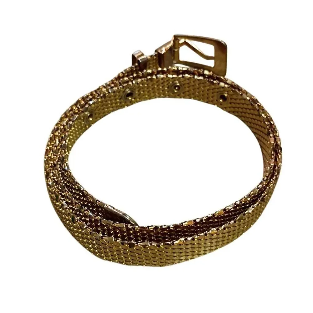 Vintage Gold Metallic Mesh Women's Belt 33